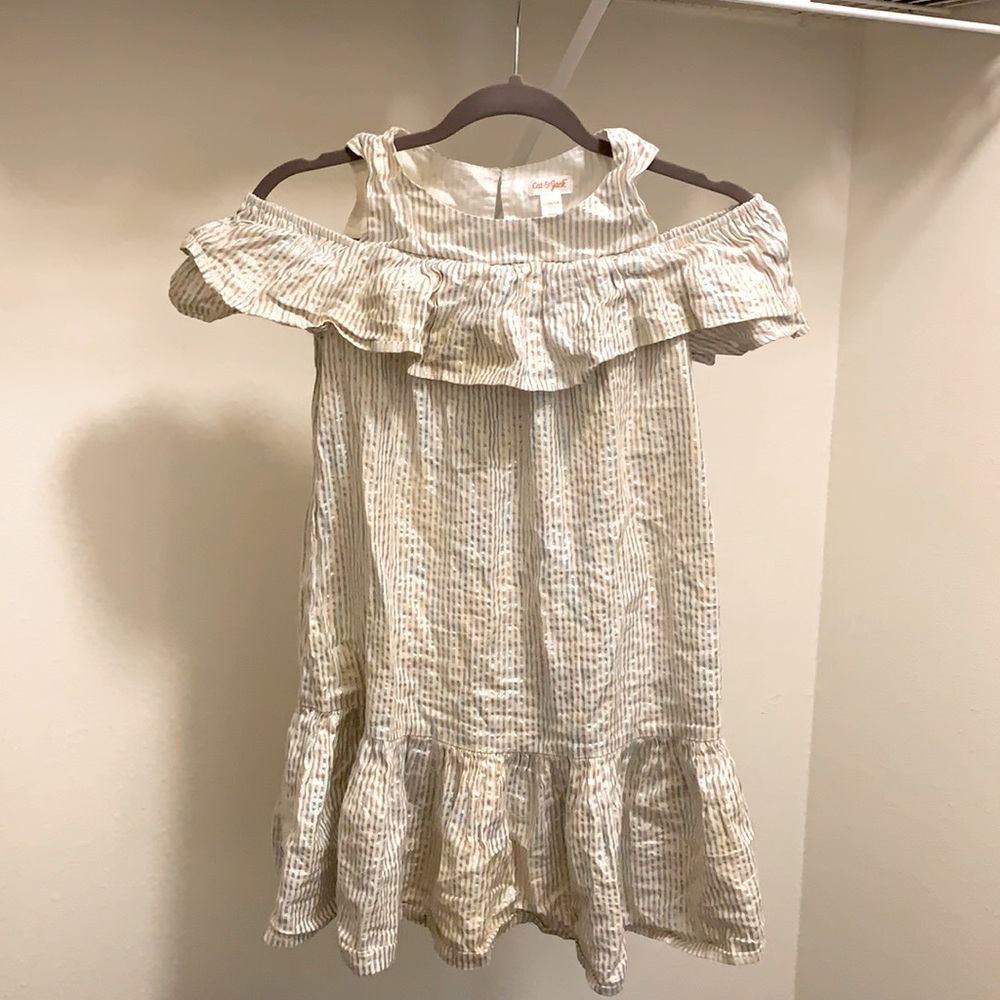 Cat & Jack shoulder ruffle stripe shift dress